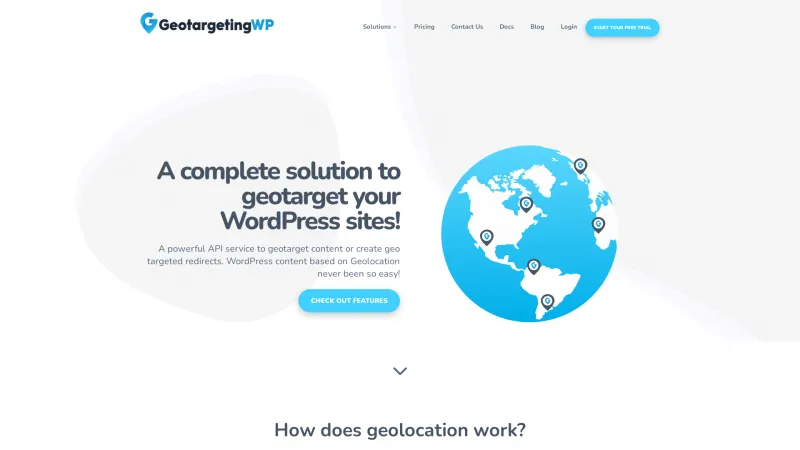 Homepage of GeotargetingWP