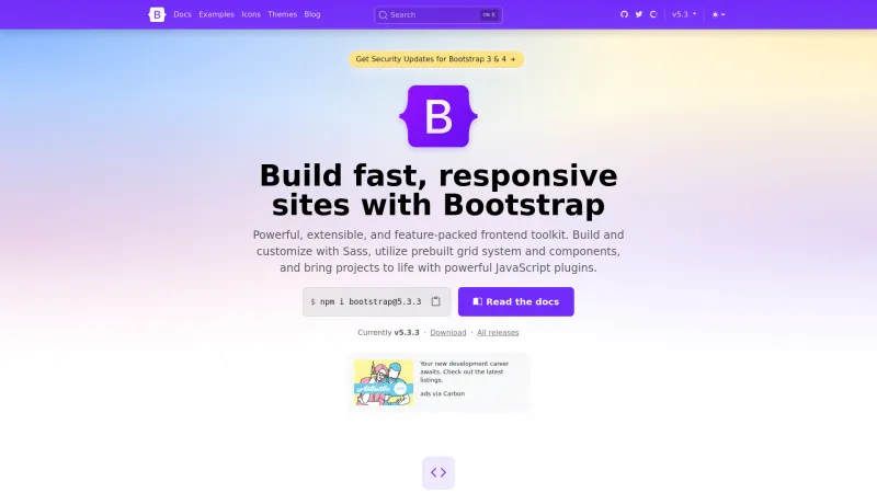 Homepage of Bootstrap