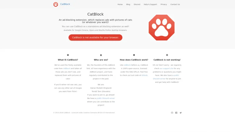 Homepage of CatBlock