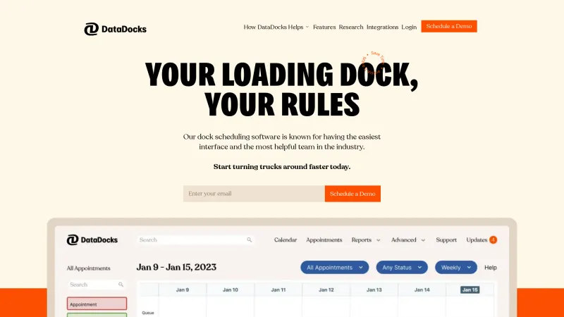 Homepage of DataDocks