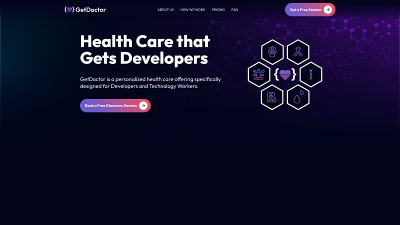 Homepage of GetDoctor