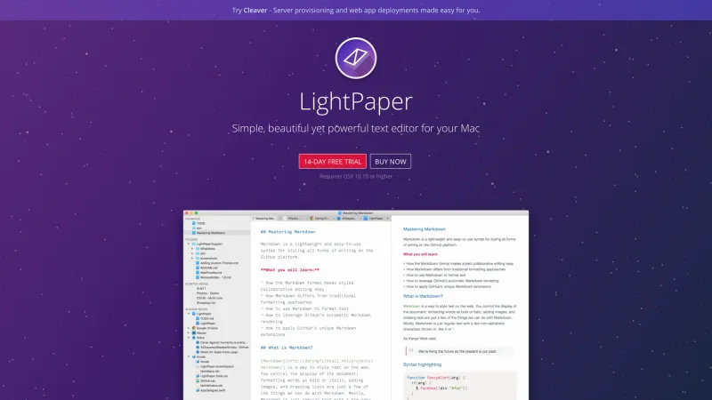 Homepage of LightPaper