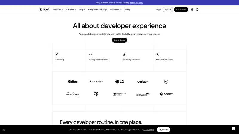 Homepage of Port