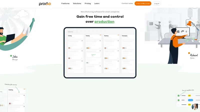 Homepage of Prodio