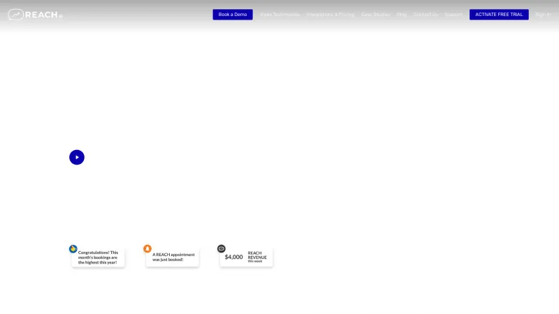Homepage of REACH.ai