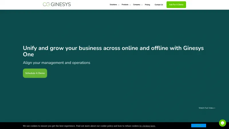 Homepage of Ginesys