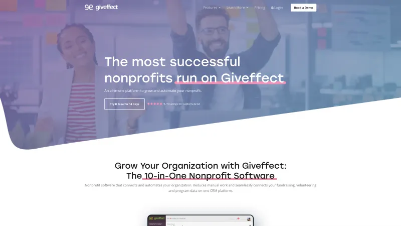 Homepage of Giveffect