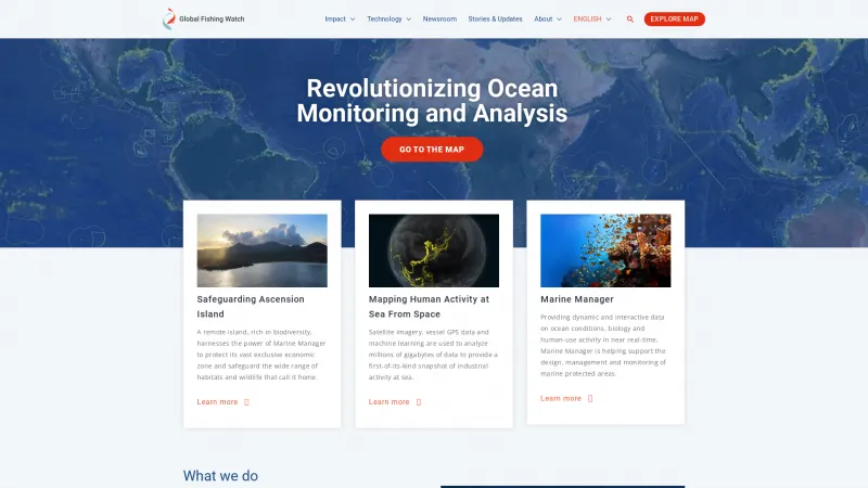 Homepage of Global Fishing Watch