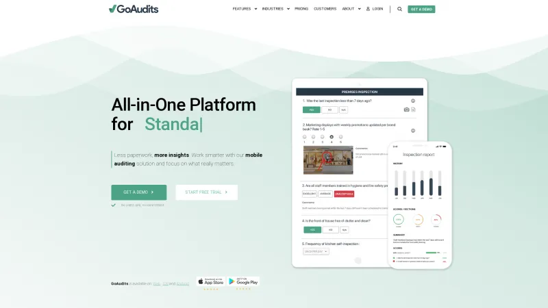 Homepage of GoAudits