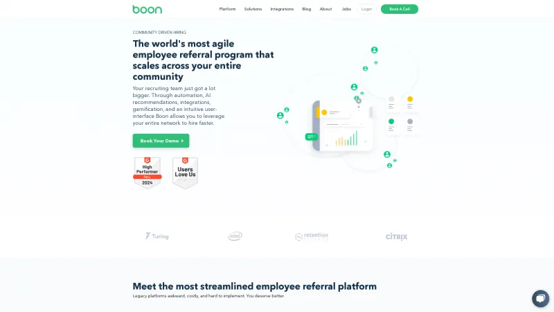 Homepage of Boon