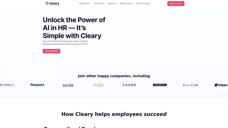 Homepage of Cleary