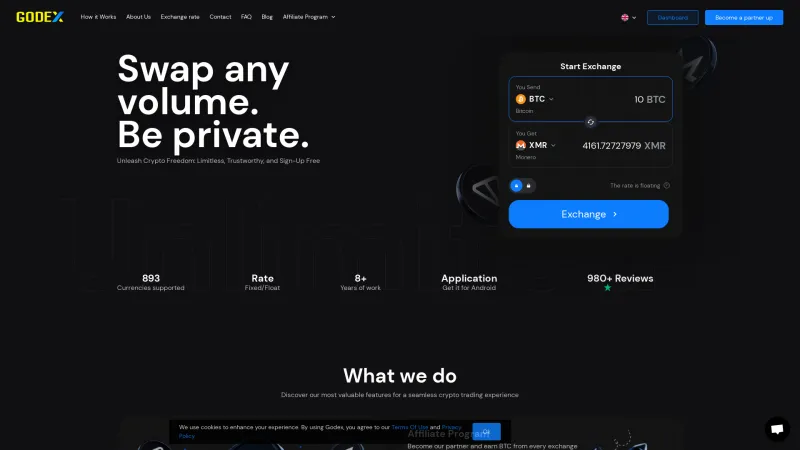 Homepage of Godex