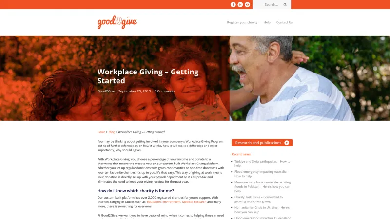 Homepage of Good2Give