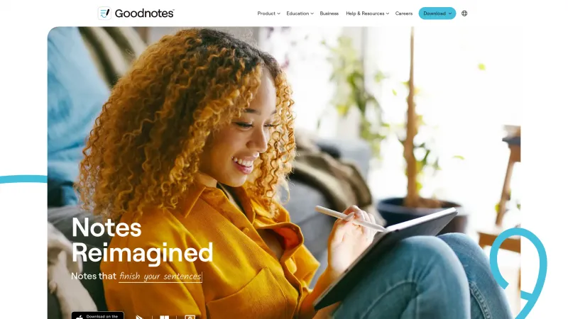 Homepage of GoodNotes