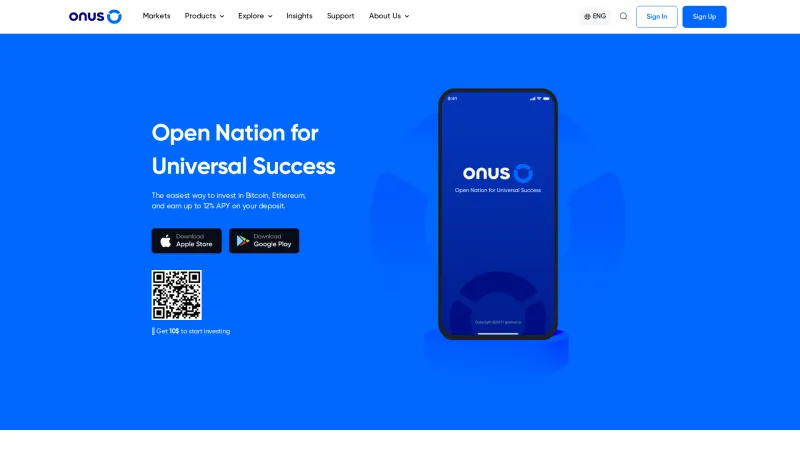 Homepage of ONUS