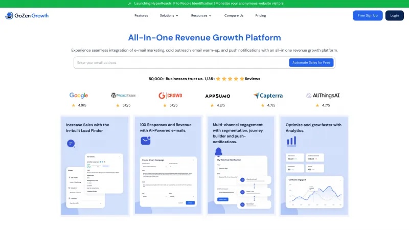 Homepage of GoZen Growth