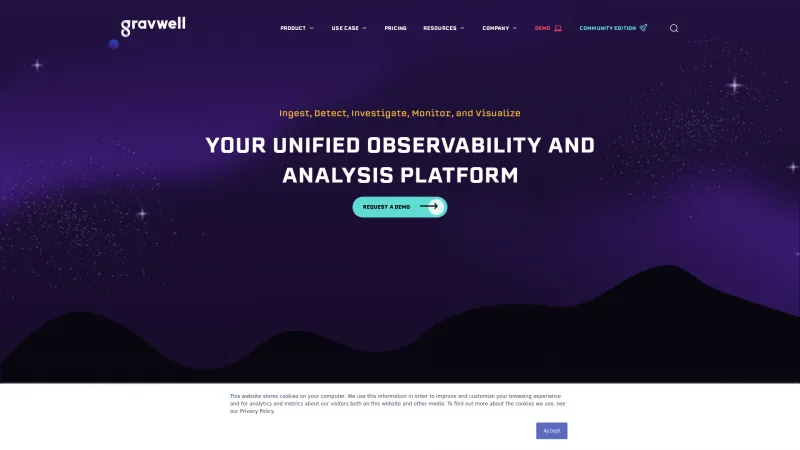 Homepage of Gravwell