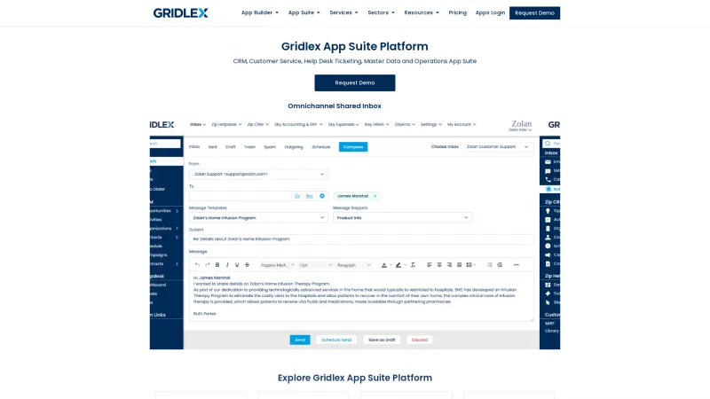 Homepage of Gridlex Zip