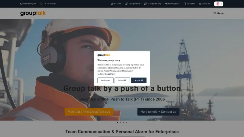 Homepage of GroupTalk