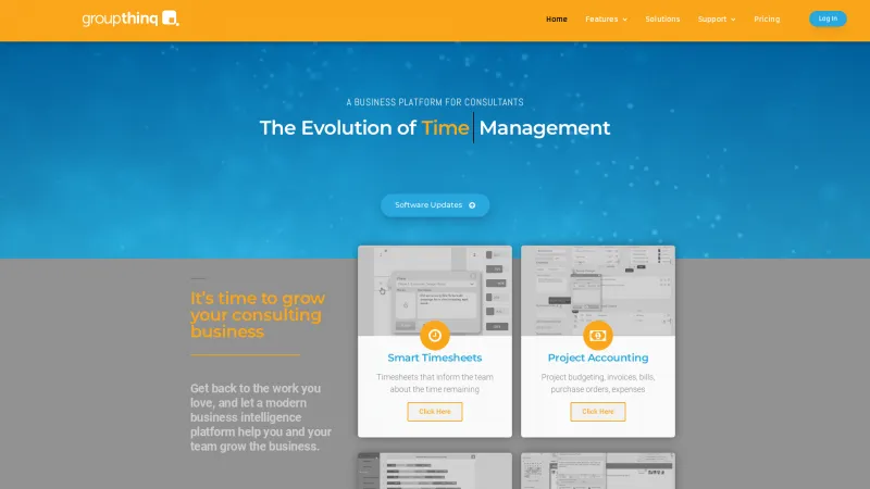 Homepage of GroupThinq