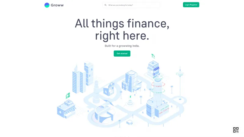 Homepage of Groww