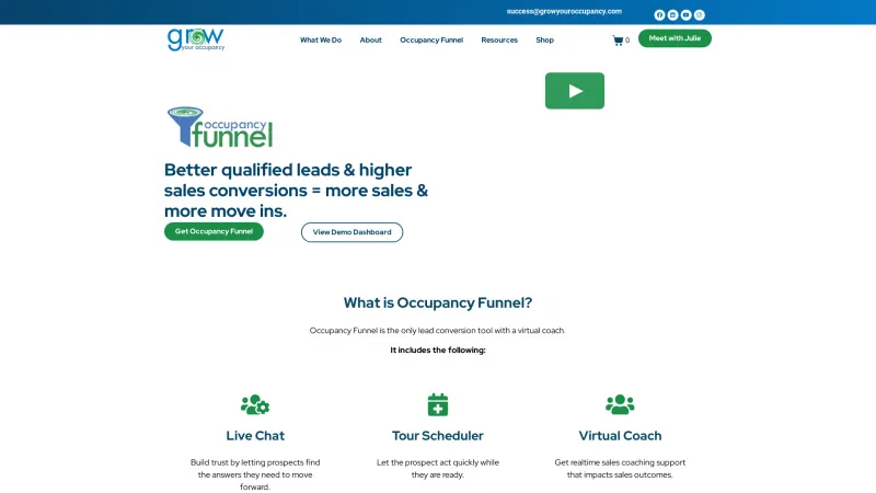 Homepage of Occupancy Funnel