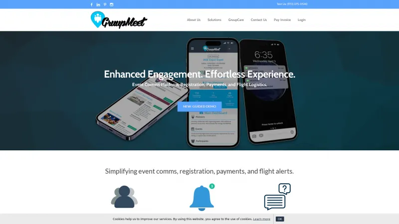 Homepage of GruupMeet