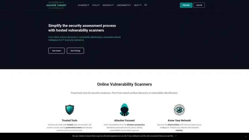 Homepage of Hacker Target