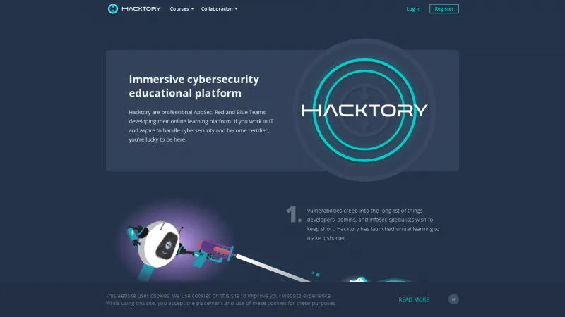 Homepage of Hacktory