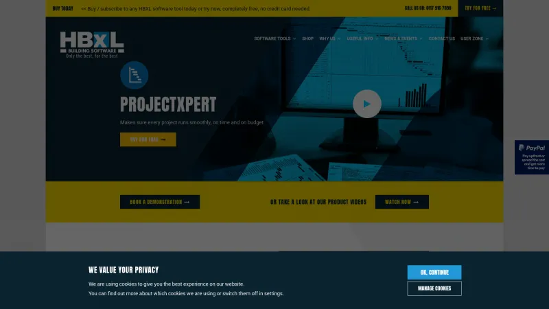 Homepage of ProjectXpert