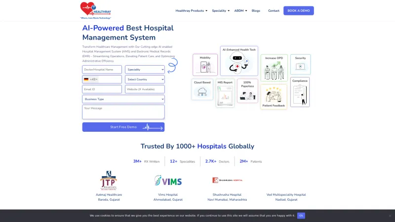 Homepage of Healthray