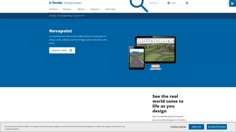 Homepage of Trimble Novapoint