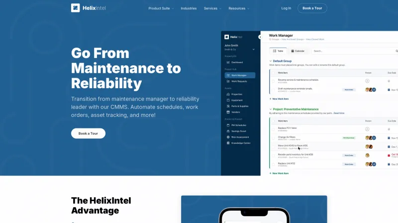 Homepage of HELIXintel