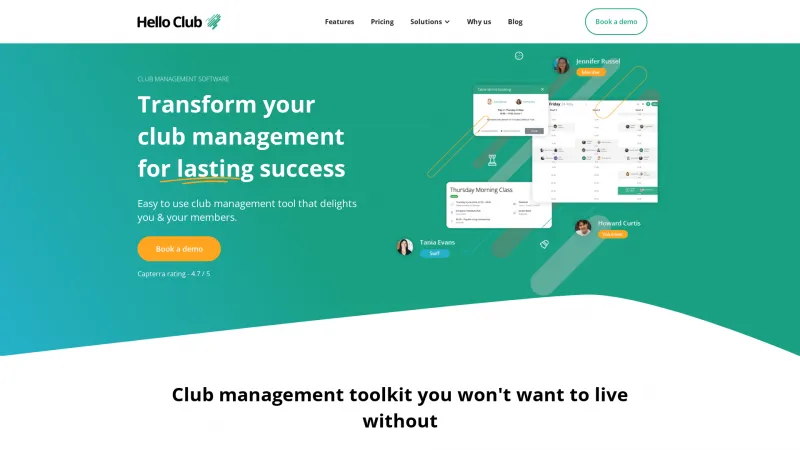 Homepage of Hello Club