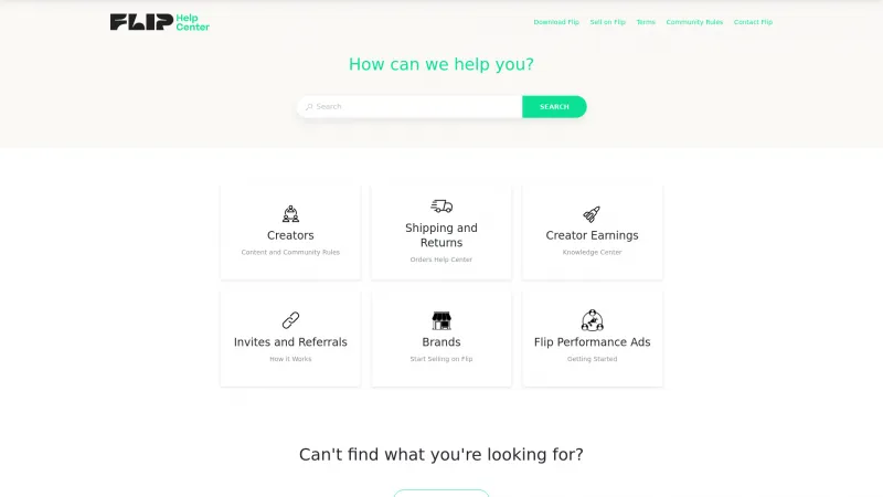 Homepage of Flip