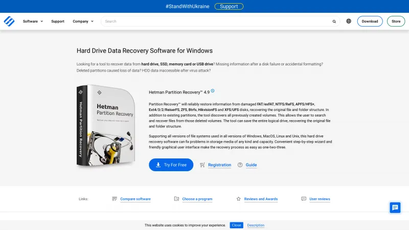 Homepage of Hetman Partition Recovery