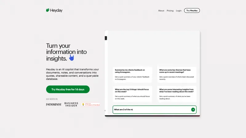 Homepage of Heyday