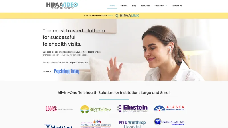 Homepage of HIPAA Video