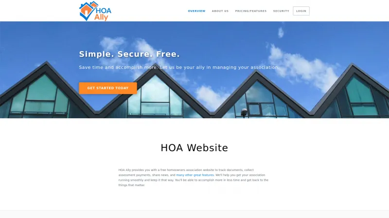 Homepage of HOA Ally