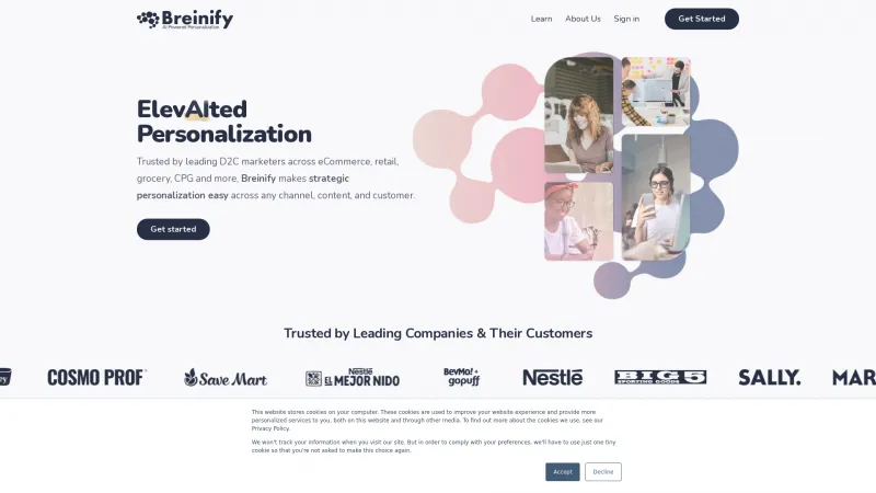 Homepage of Breinify