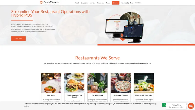 Homepage of OrderCounter