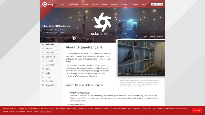 Homepage of OctaneRender