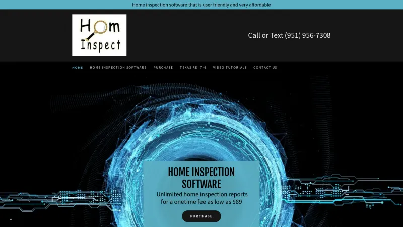 Homepage of HomInspect