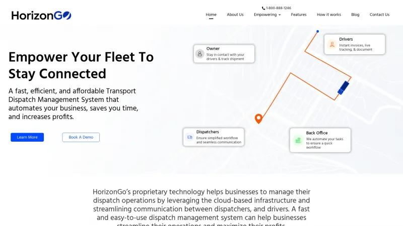 Homepage of HorizonGo