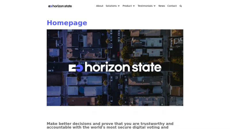 Homepage of Horizon State