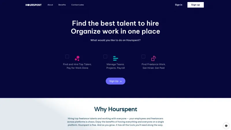 Homepage of Hourspent