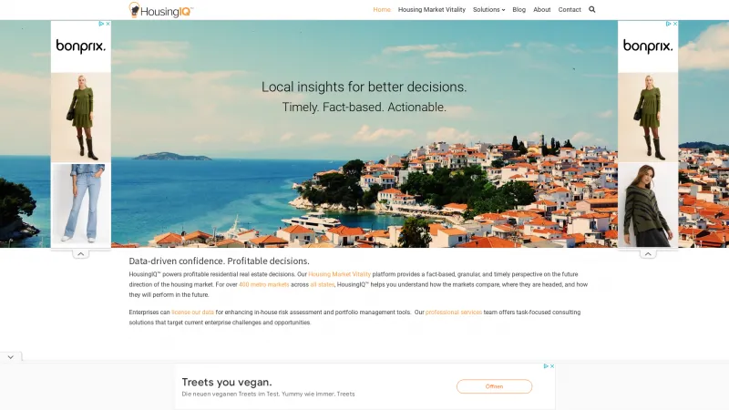 Homepage of HousingIQ