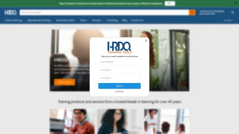 Homepage of HRDQ