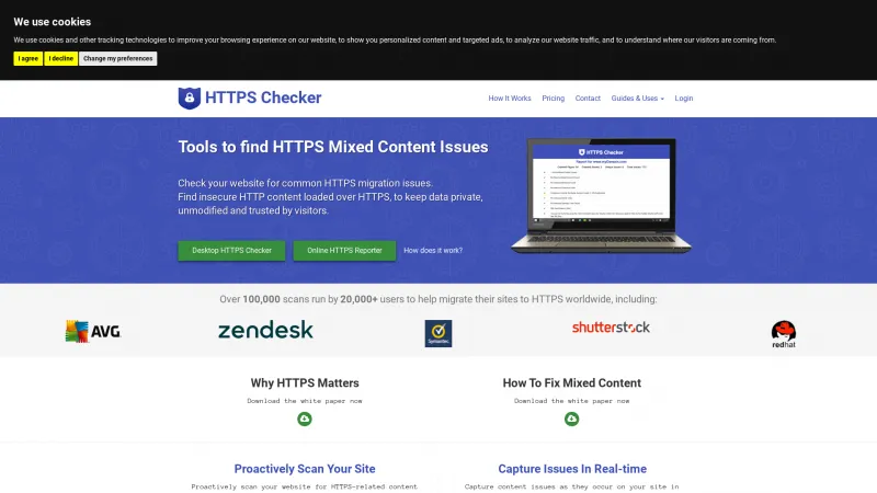 Homepage of HTTPS Checker