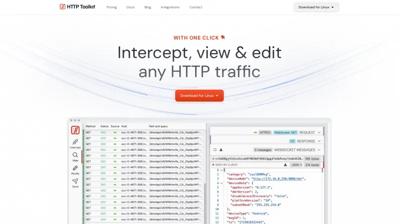 Homepage of HTTP Toolkit